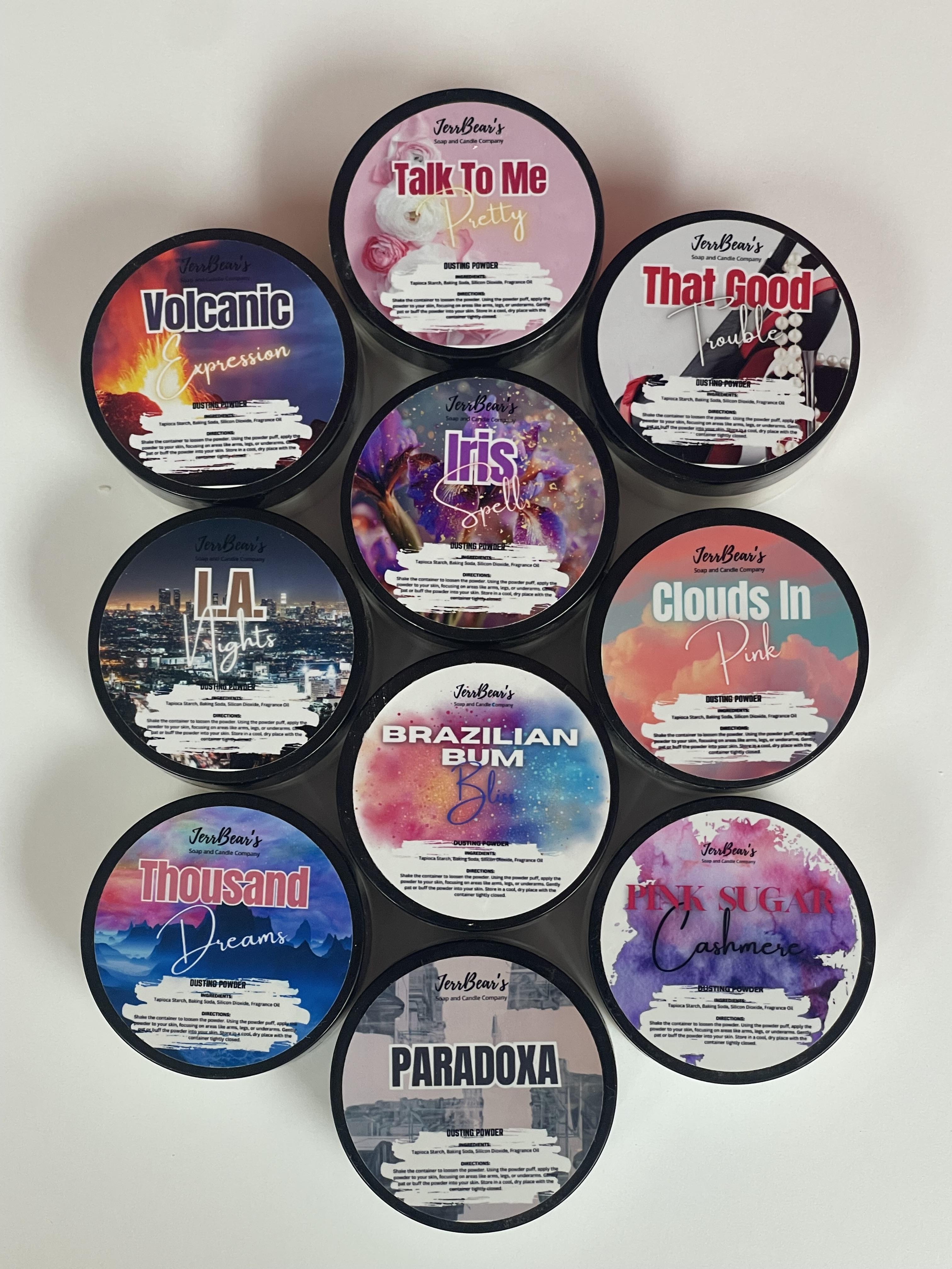 JerrBear's Dusting Powder Sampler (10) 1oz Scents