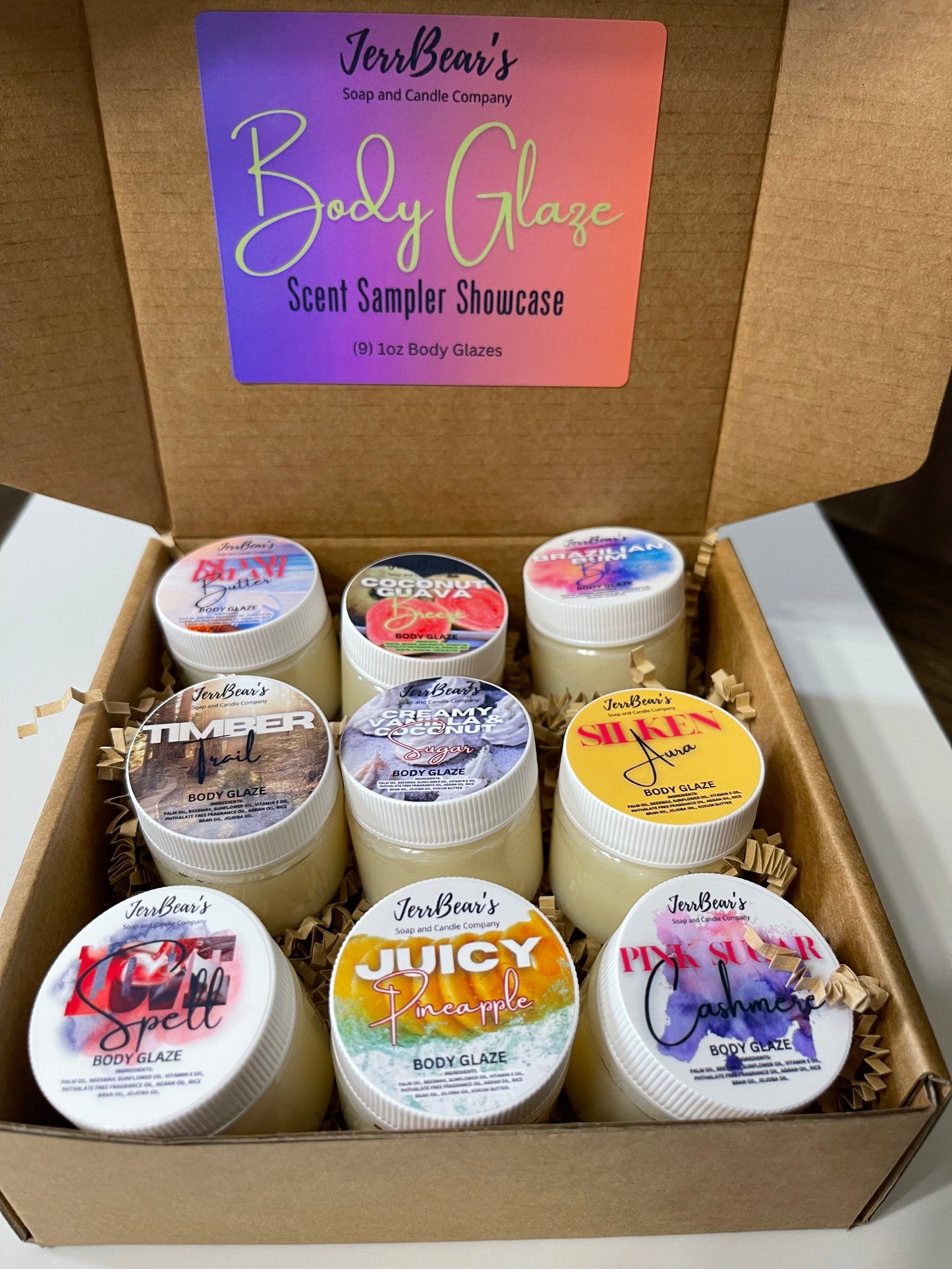 (NUEVO) BODY GLAZE - EXPOSICIÓN DE MUESTRAS DE AROMAS (Caja de 6 cajas para VENTA AL POR MAYOR)