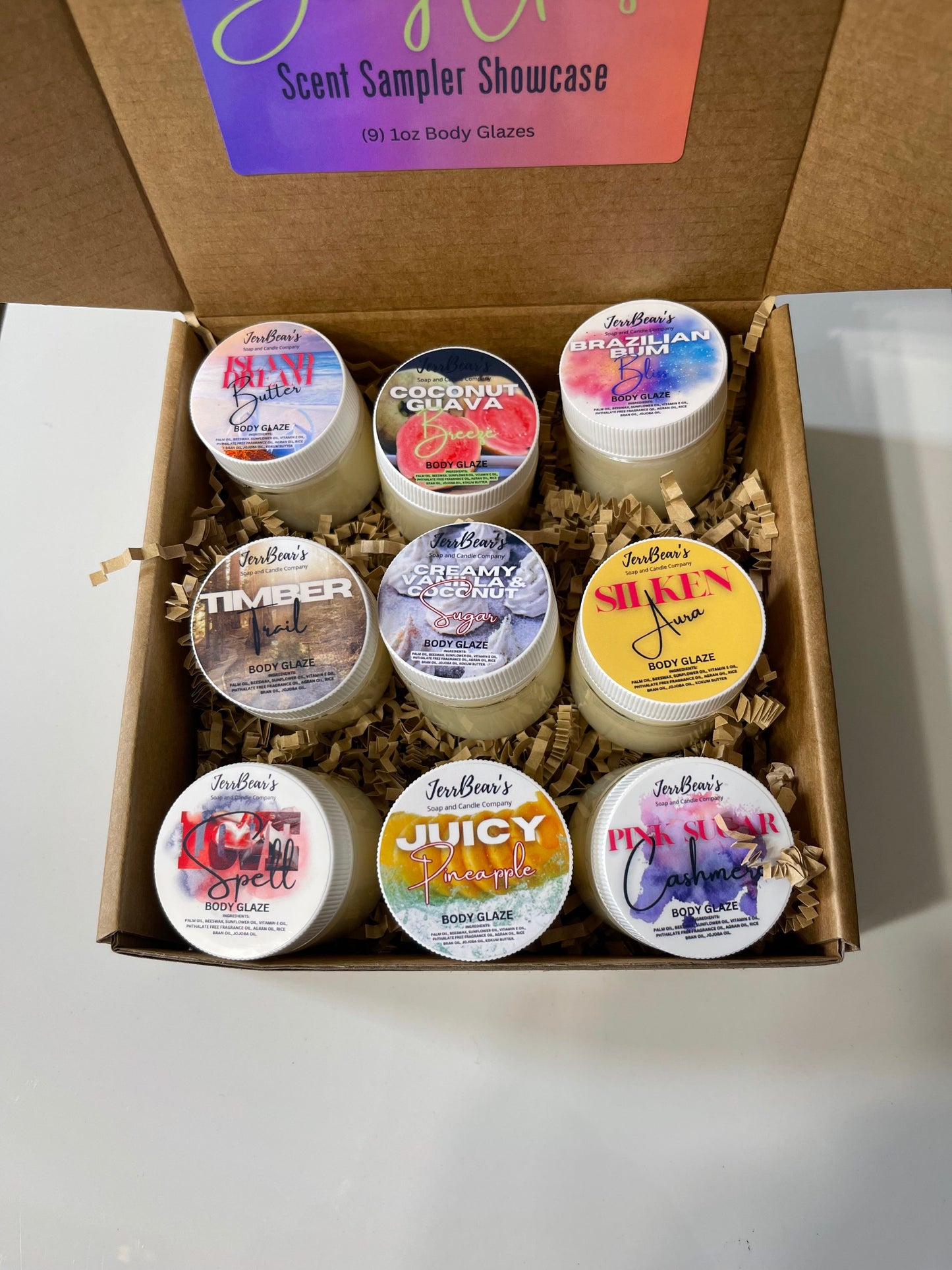 (NEW) BODY GLAZE - SCENT SAMPLER SHOWCASE (WHOLESALE case of 6 Boxes)