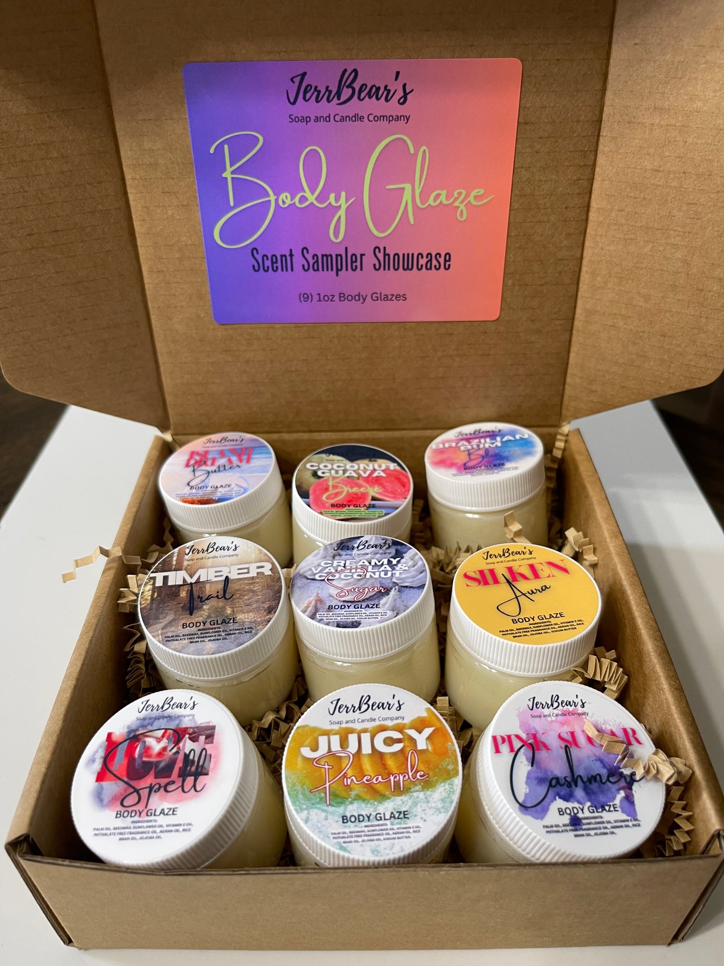 (NEW) BODY GLAZE - SCENT SAMPLER SHOWCASE (WHOLESALE case of 6 Boxes)