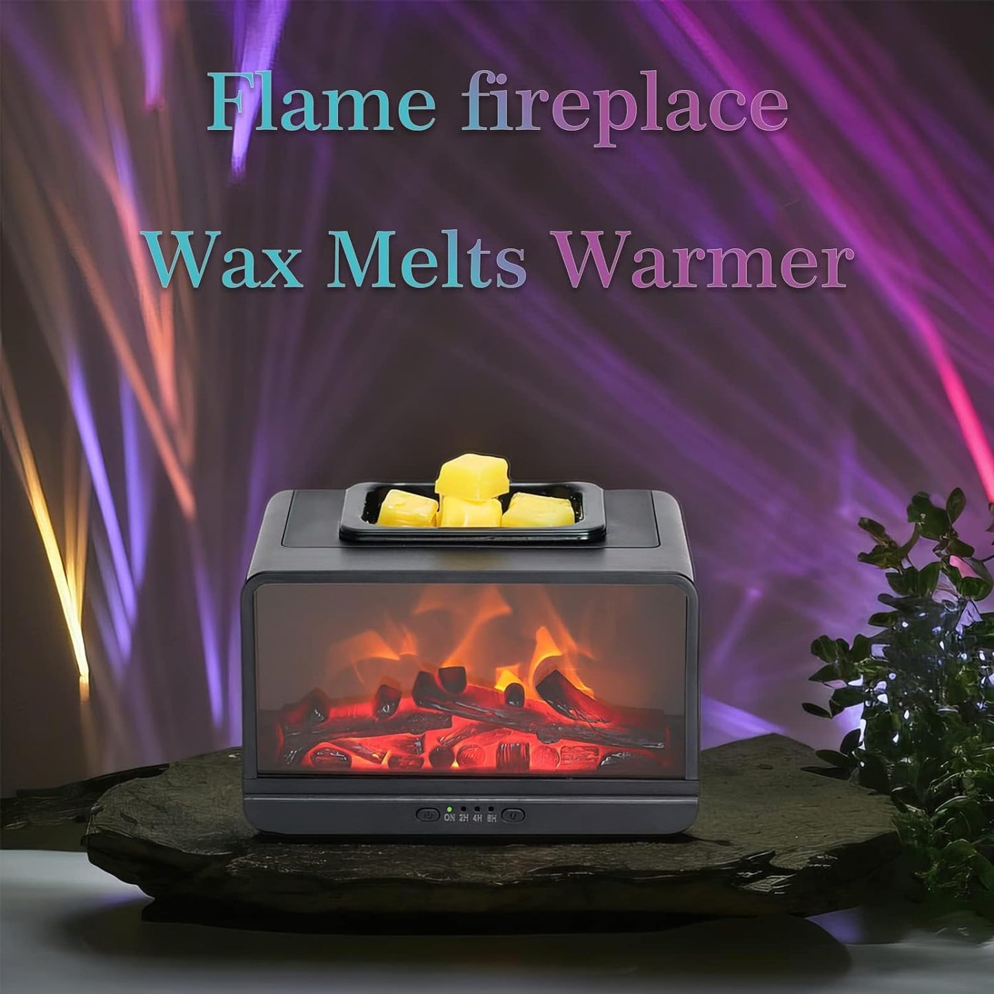 Fireplace Electric Wax Melt Warmer PTC Heating Plate Monochromatic Wax Burner Fragrance Wax Warmer for Home Office Gifts & Decor(Black)