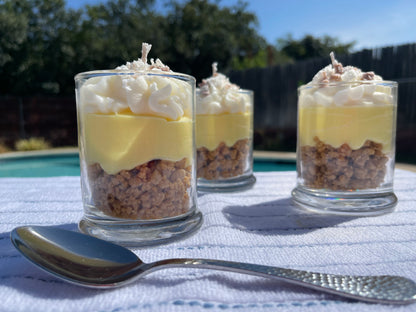 Vela de soja de 8 oz con forma de tarta de crema de coco