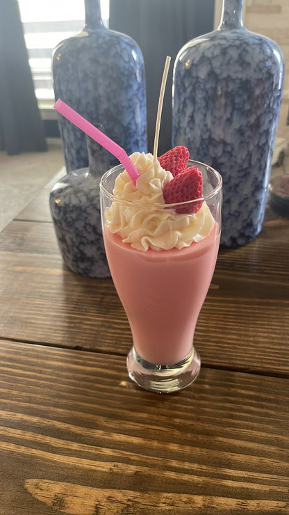 Strawberry MilkShake Me Please Candle!! (1 candle)